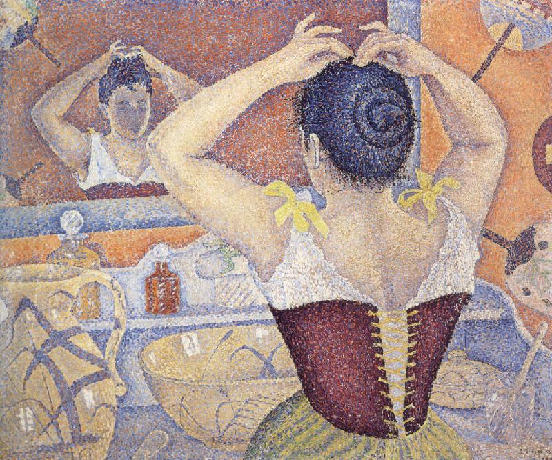 Paul Signac woman arranging her hair opus china oil painting image